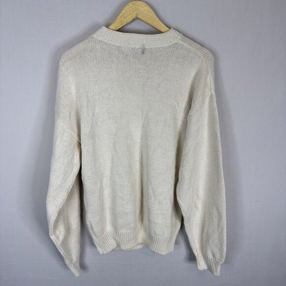 Vintage 1980s Eddie Bauer Cream Sailboat Knit Sweater Made in USA NWT Sz S - Picture 6 of 7